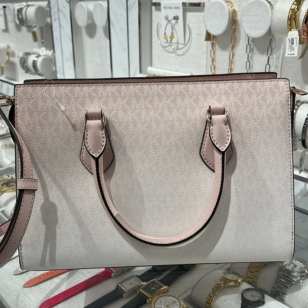 MICHAEL KORS Sheila Md Ombré Signature Logo Satchel Crossbody 
Powder Blush 
NWT - Picture 12 of 16